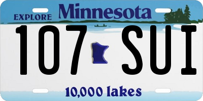 MN license plate 107SUI