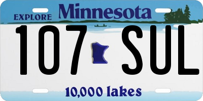 MN license plate 107SUL