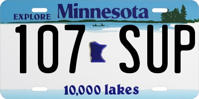 MN license plate 107SUP