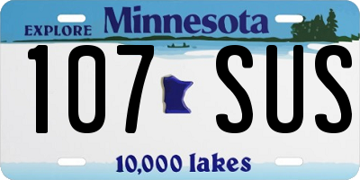MN license plate 107SUS