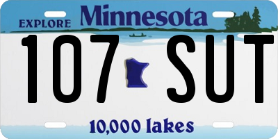 MN license plate 107SUT