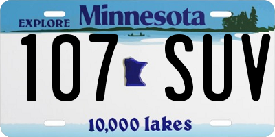 MN license plate 107SUV