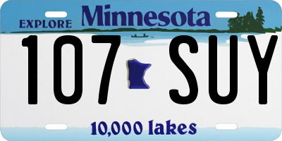 MN license plate 107SUY
