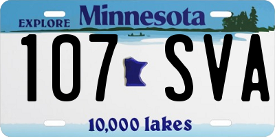 MN license plate 107SVA