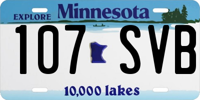 MN license plate 107SVB
