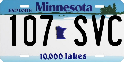 MN license plate 107SVC