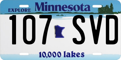 MN license plate 107SVD