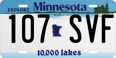 MN license plate 107SVF