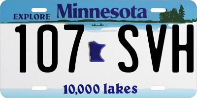 MN license plate 107SVH