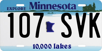 MN license plate 107SVK