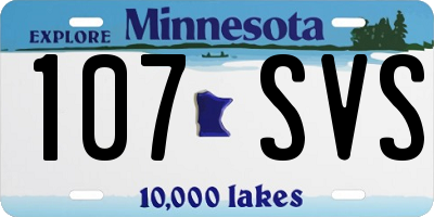 MN license plate 107SVS