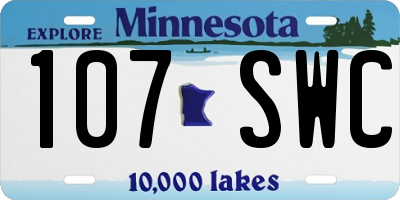 MN license plate 107SWC