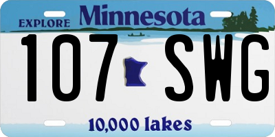 MN license plate 107SWG