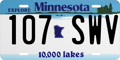 MN license plate 107SWV