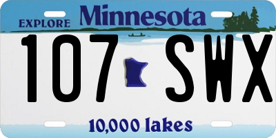 MN license plate 107SWX