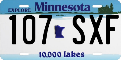 MN license plate 107SXF