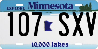 MN license plate 107SXV