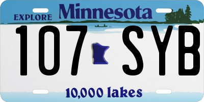 MN license plate 107SYB