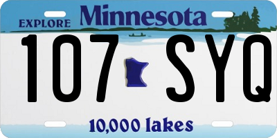 MN license plate 107SYQ