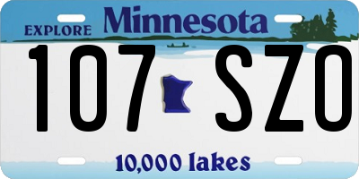 MN license plate 107SZO