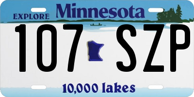 MN license plate 107SZP