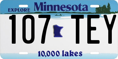 MN license plate 107TEY