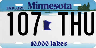 MN license plate 107THU