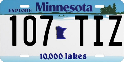 MN license plate 107TIZ