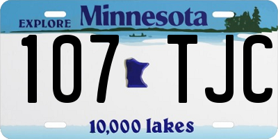 MN license plate 107TJC