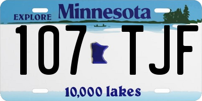 MN license plate 107TJF
