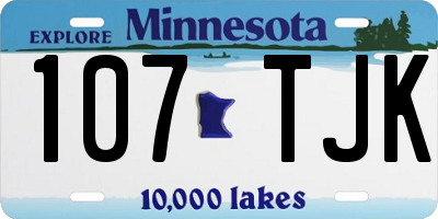 MN license plate 107TJK