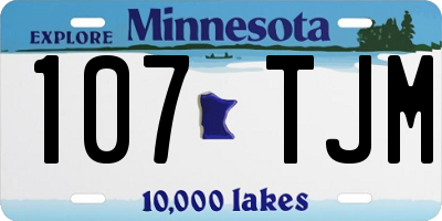 MN license plate 107TJM