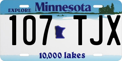 MN license plate 107TJX