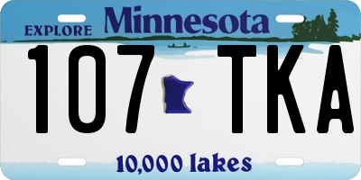 MN license plate 107TKA