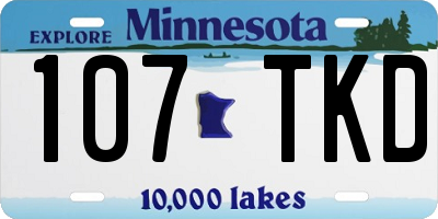 MN license plate 107TKD