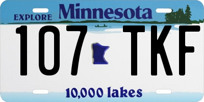MN license plate 107TKF