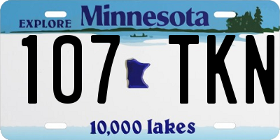 MN license plate 107TKN