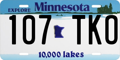 MN license plate 107TKO