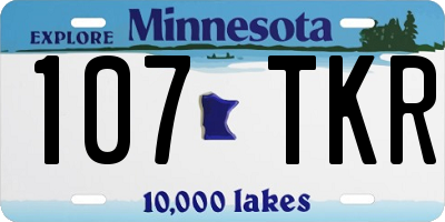 MN license plate 107TKR