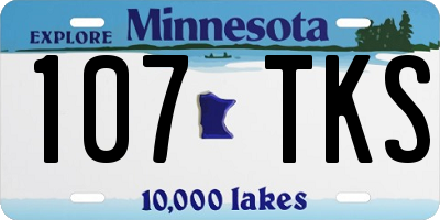 MN license plate 107TKS