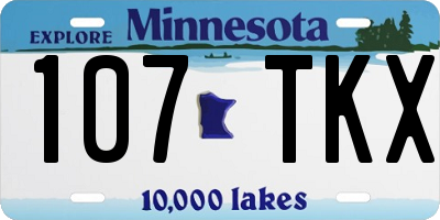 MN license plate 107TKX