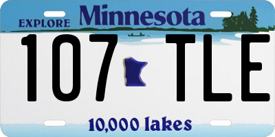 MN license plate 107TLE