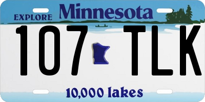 MN license plate 107TLK