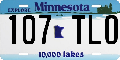 MN license plate 107TLO
