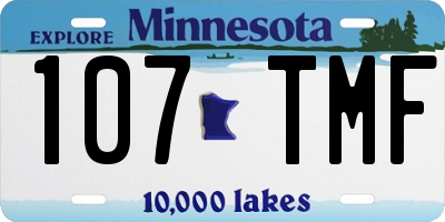 MN license plate 107TMF