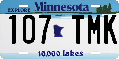 MN license plate 107TMK