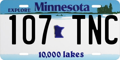 MN license plate 107TNC
