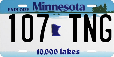 MN license plate 107TNG