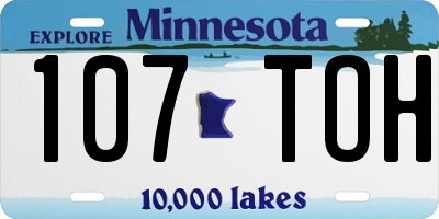 MN license plate 107TOH