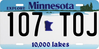 MN license plate 107TOJ
